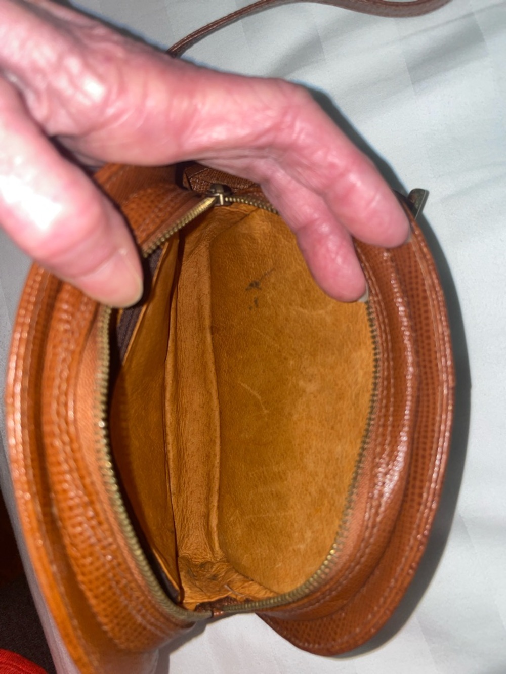 MCM Cognac and Medium Brown Logo Crossbody Bag - Picture 8 of 9